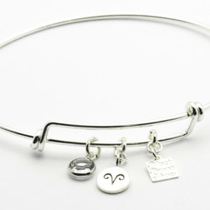 April Aries Sterling Silver Bangle