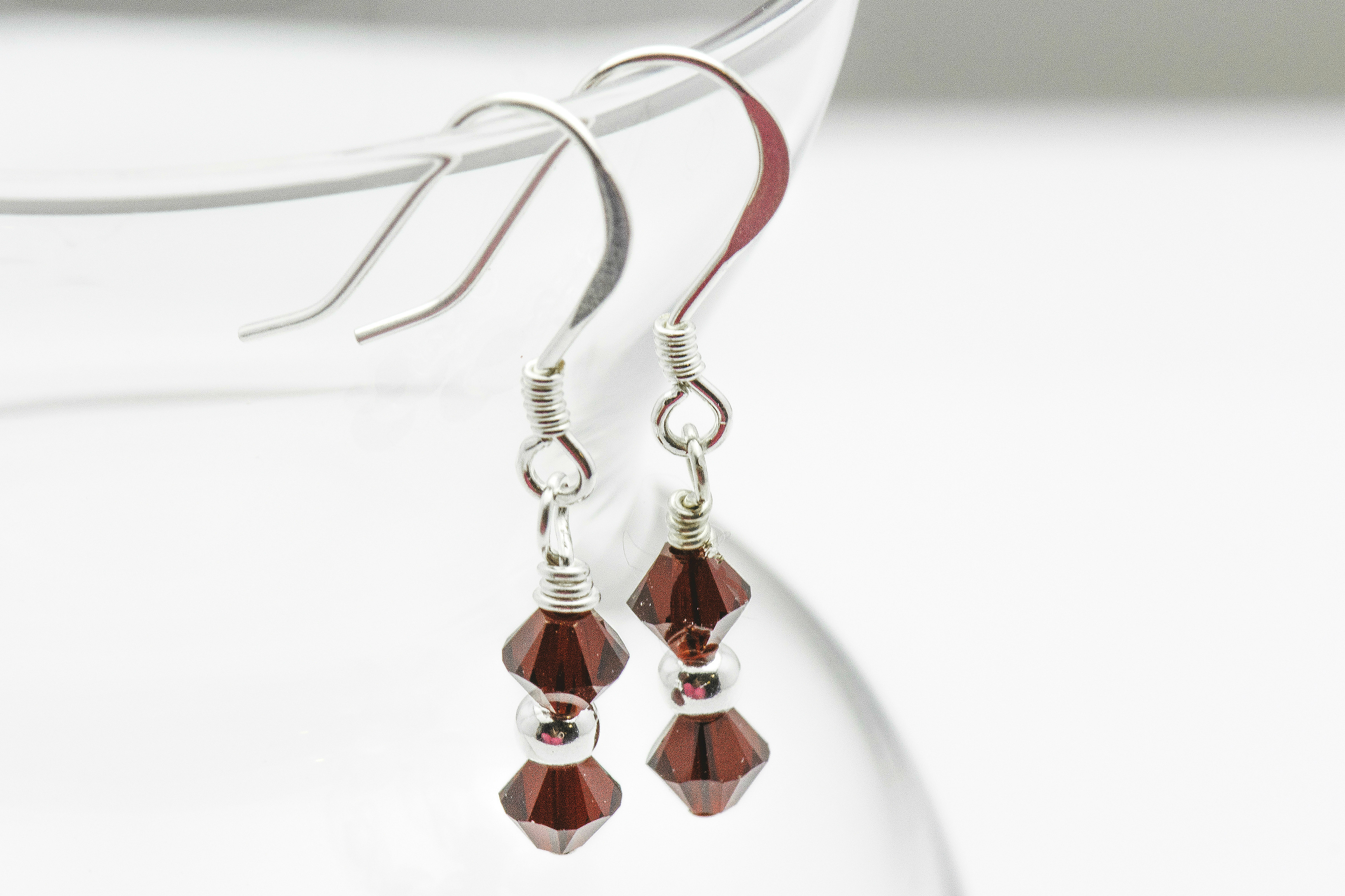 Garnet Swarovski January Birth Month Earrings - Black Brook Shop