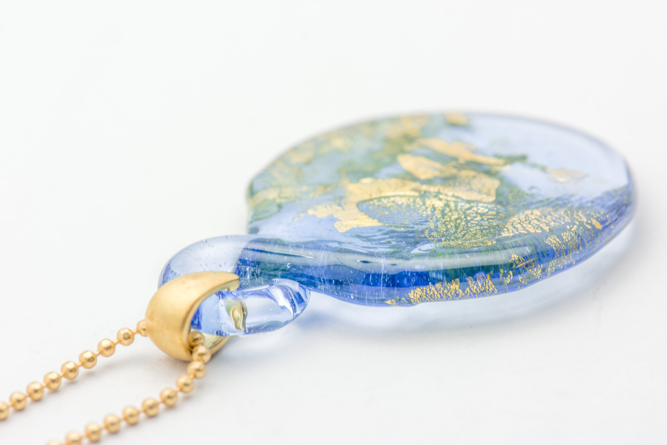 Sapphire Venetian Glass Pendant Necklace