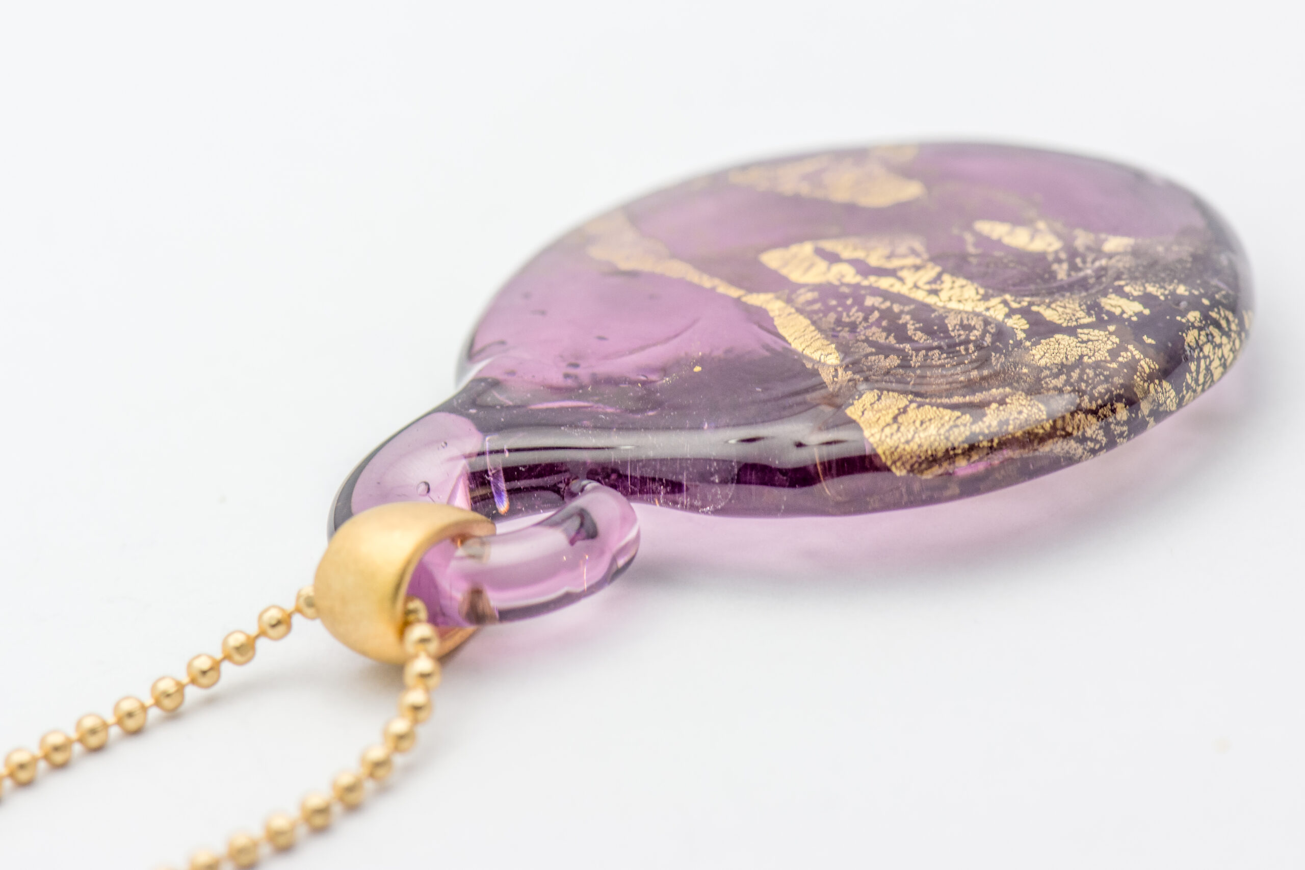 Amethyst Venetian Glass Pendant Necklace