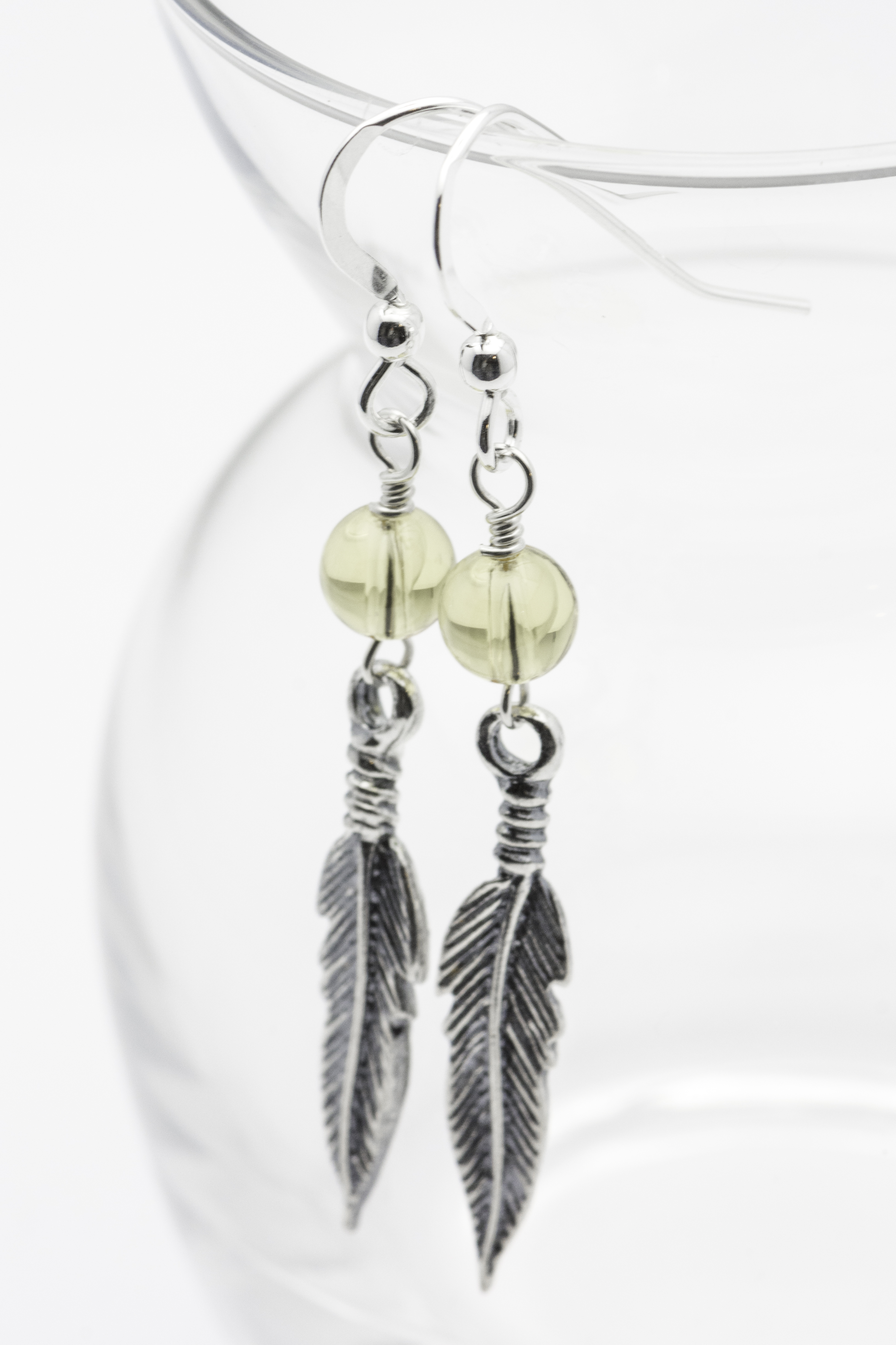 Silver Bling Feather Earrings FINAL SALE