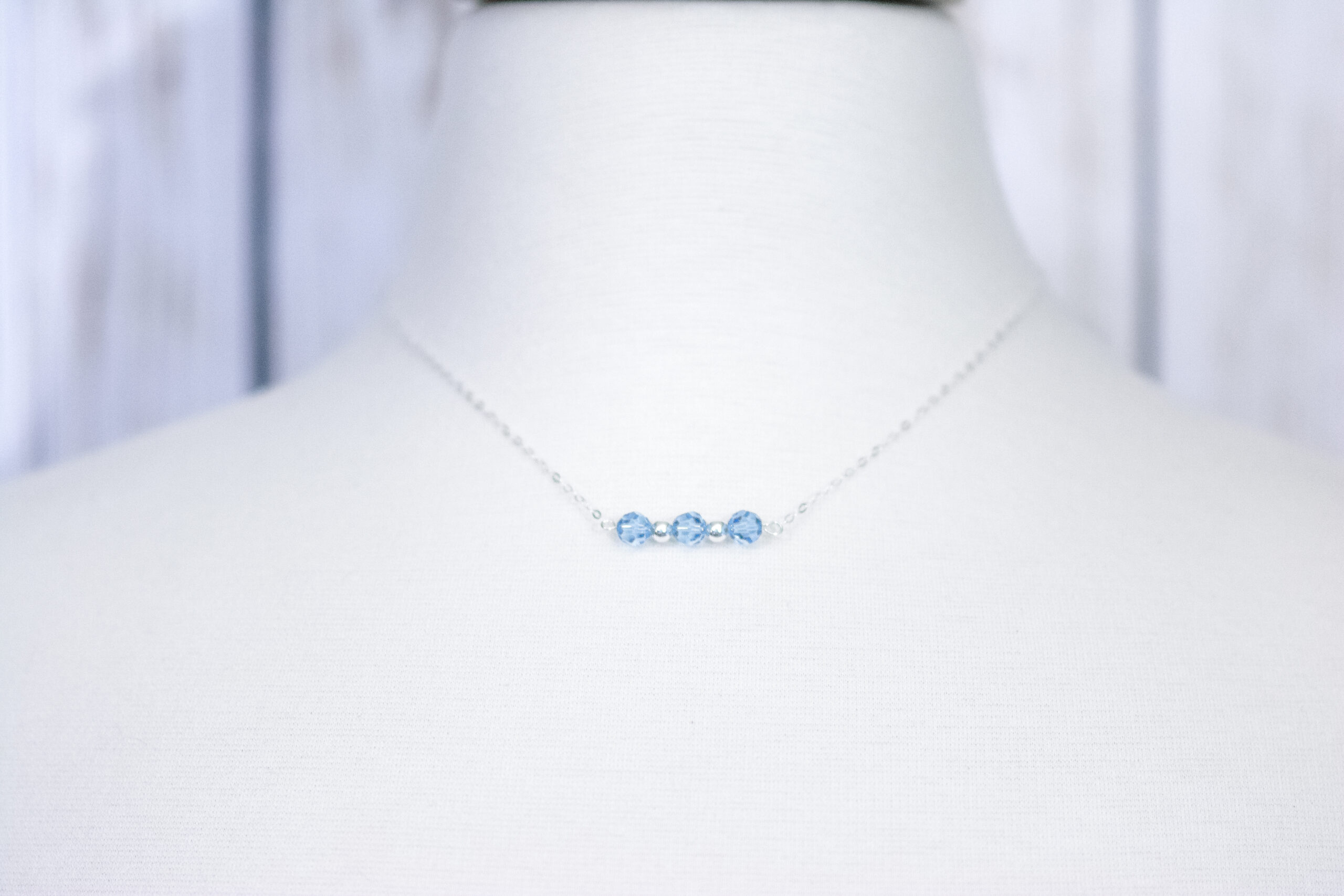 March Swarovski Crystal Bar Necklace