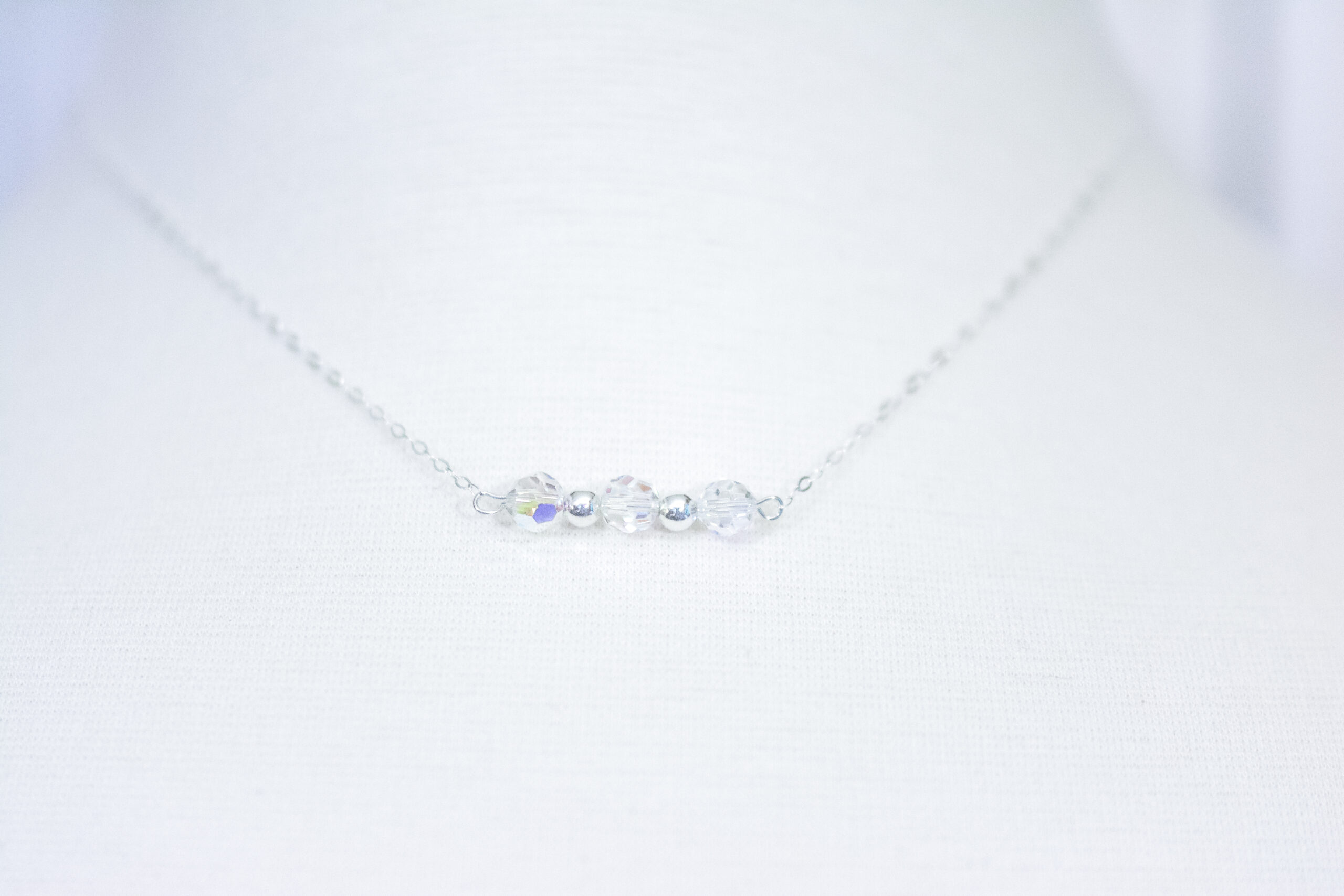 April Swarovski Crystal Bar Necklace