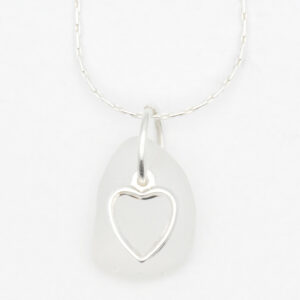 Dainty Heart White Sea Glass Necklace