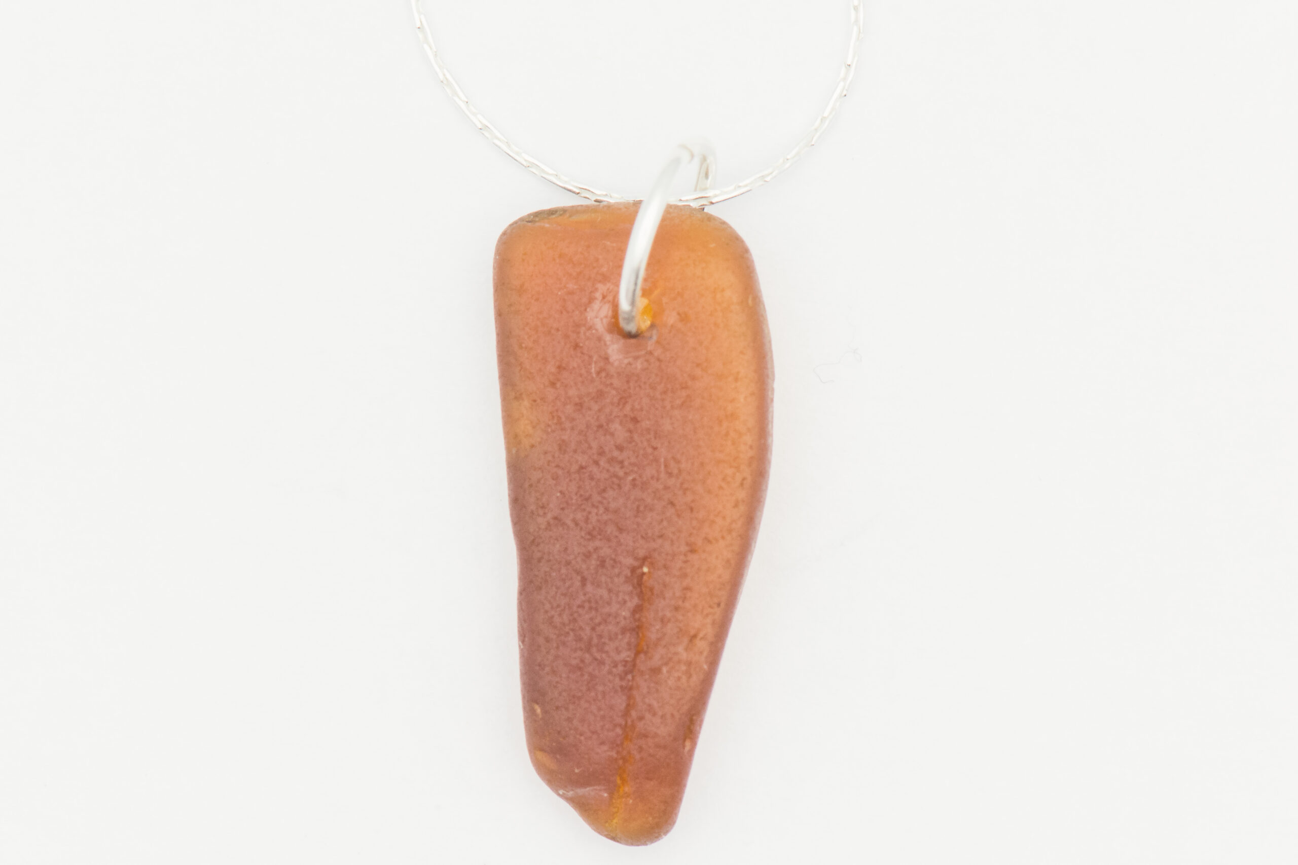 Brown Sea Glass Drop Necklace