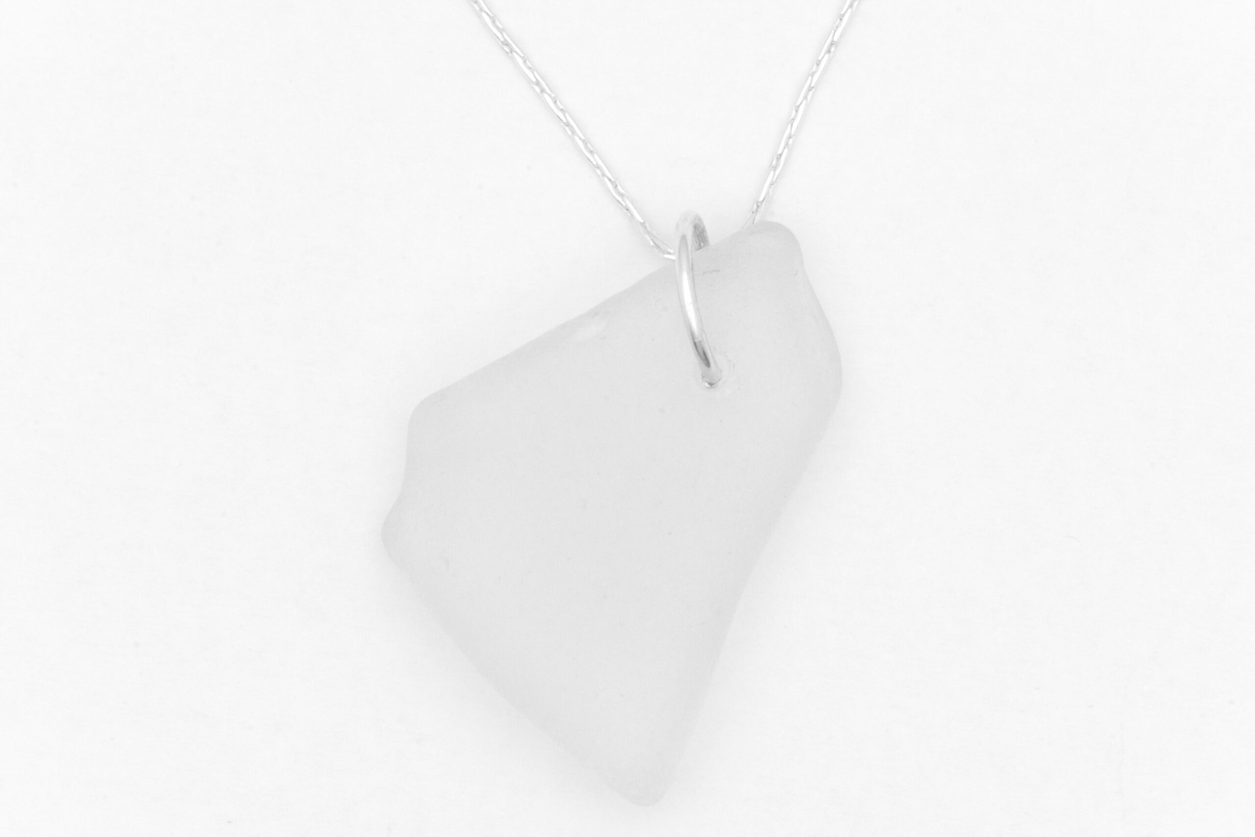 White Sea Glass Drop Necklace