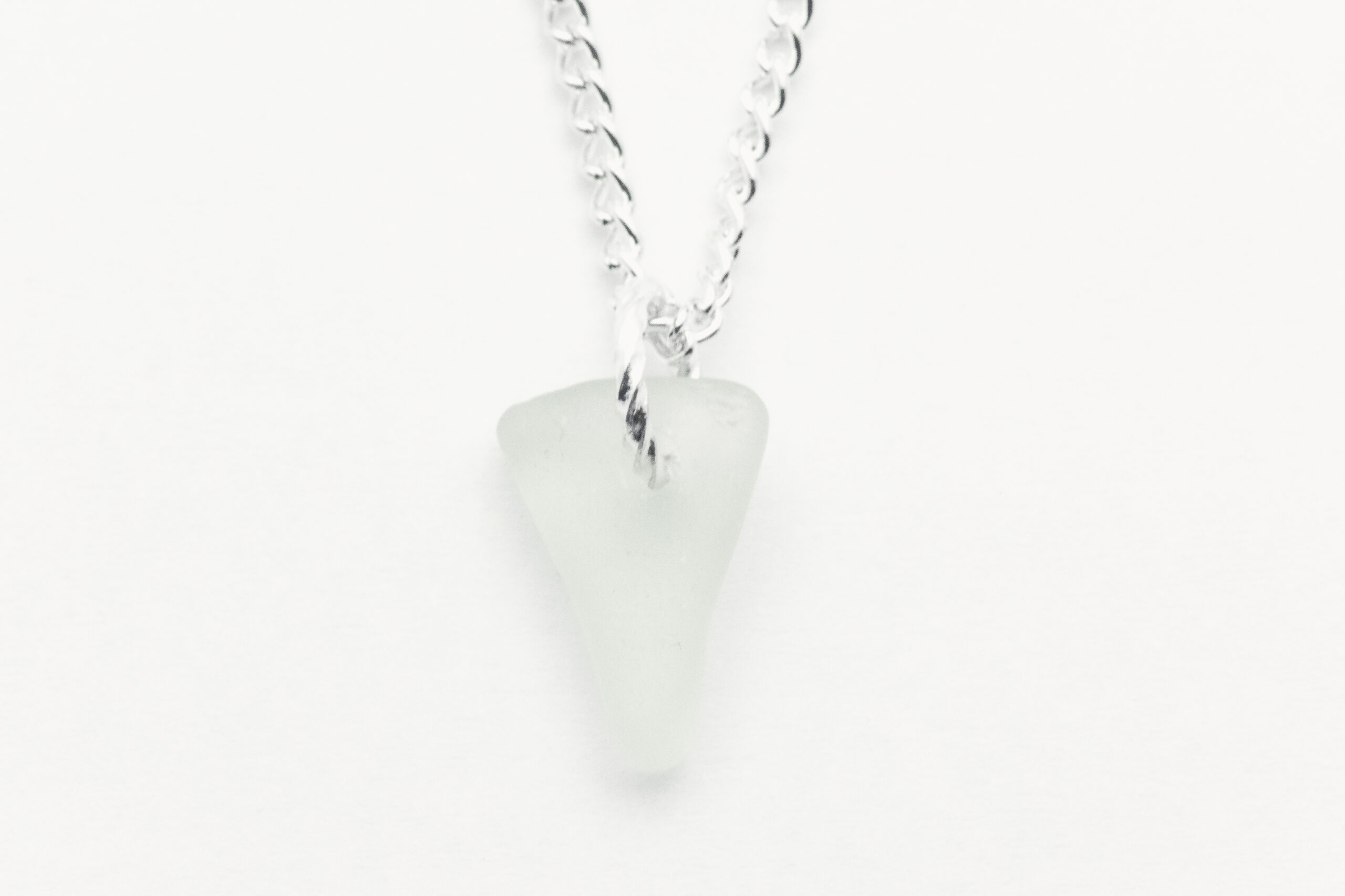 Genuine Light Blue Sea Glass Chunk Necklace