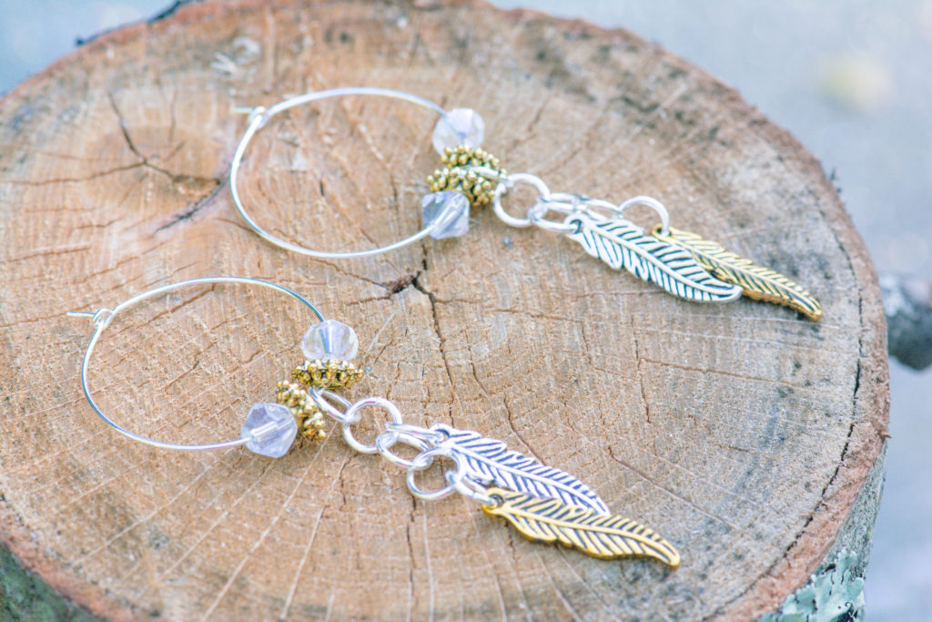 •FLOCK YEAH• bird silhouette + mixed metal dangle earrings