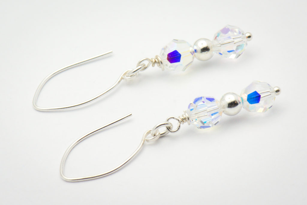 April Swarovski Crystal Earrings | Sterling Silver - Black Brook Shop