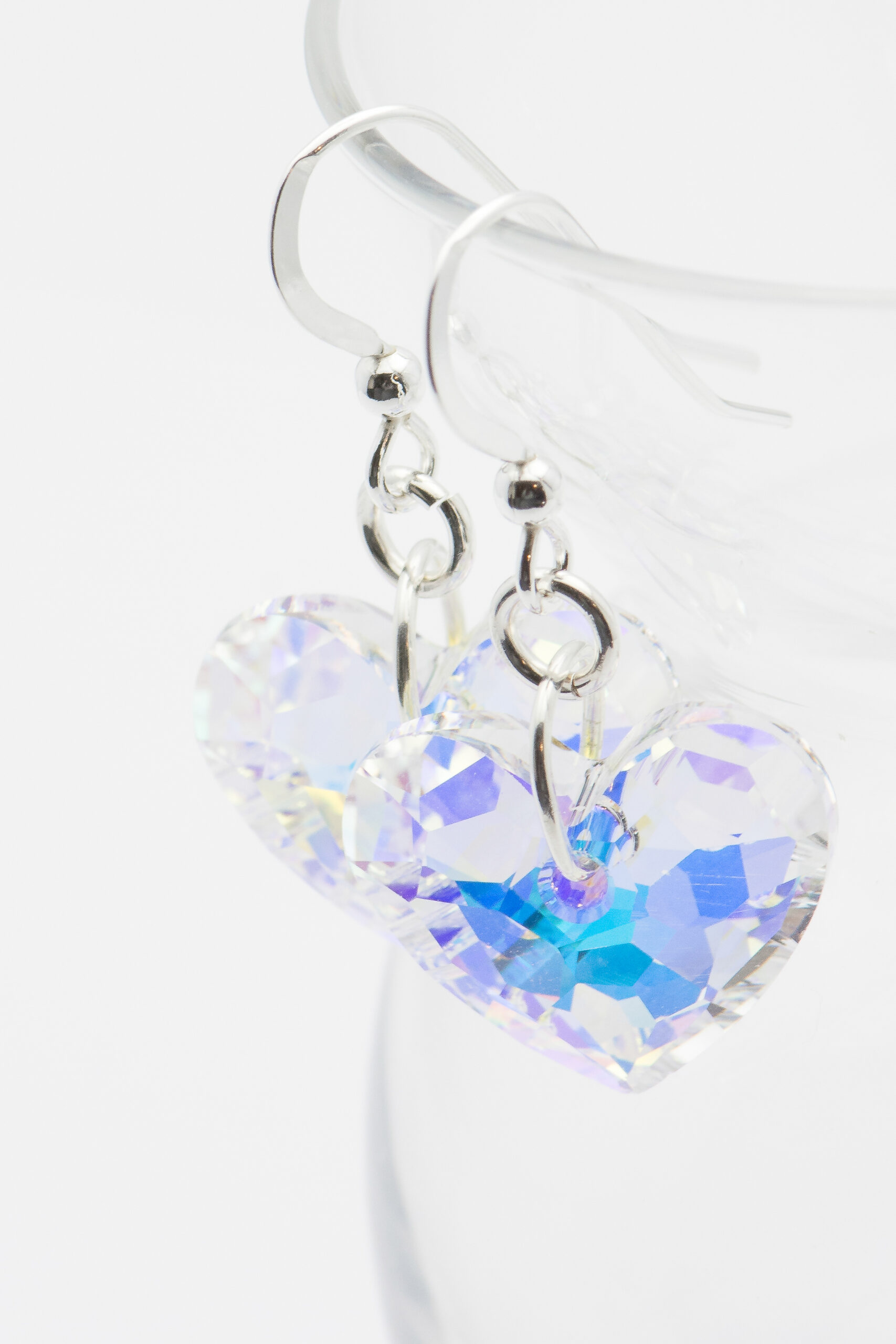 Crystal AB Heart Earrings