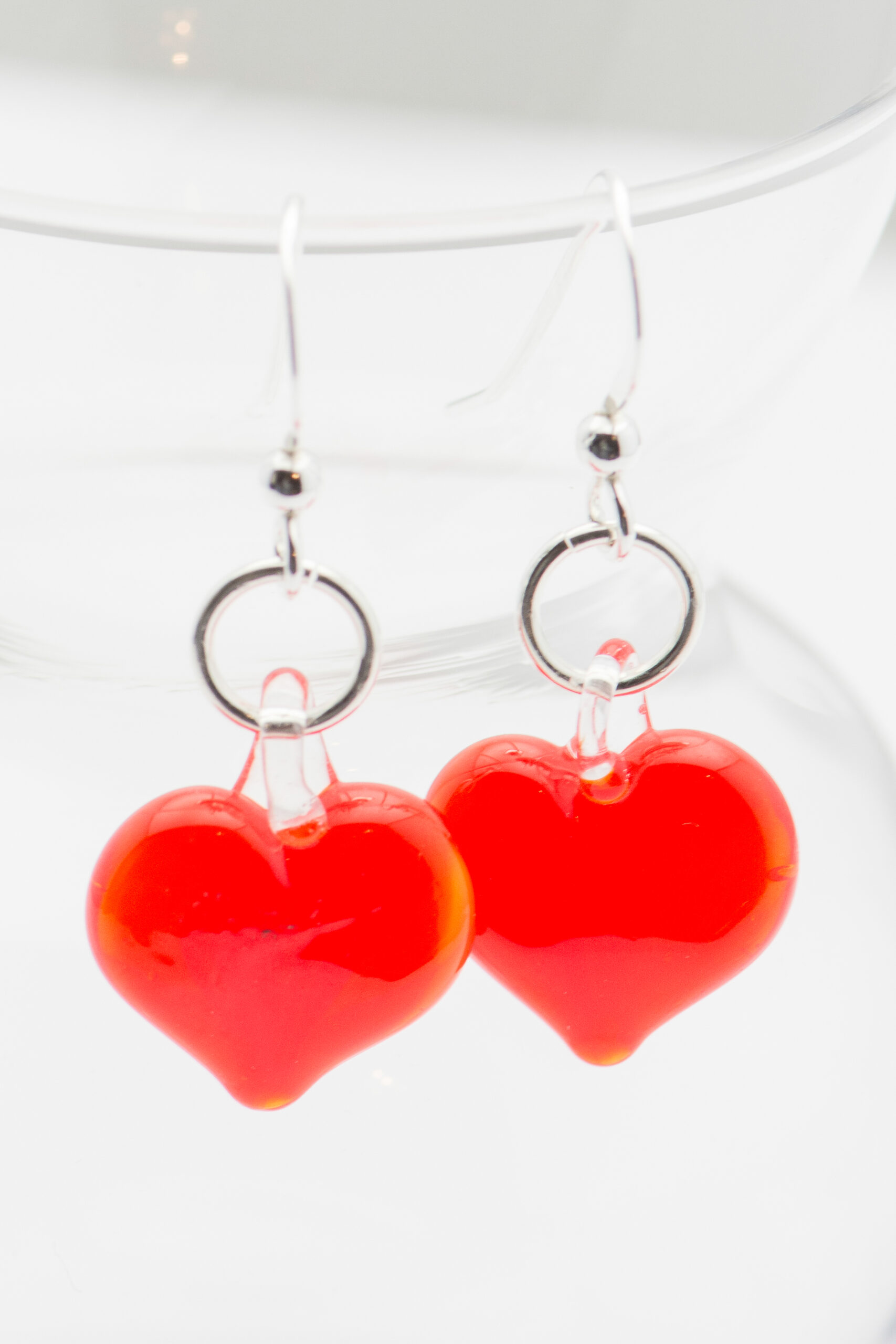 Candy Red Heart Earrings