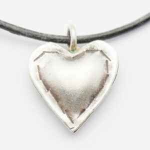 Silver Puff Heart Pendant Necklace