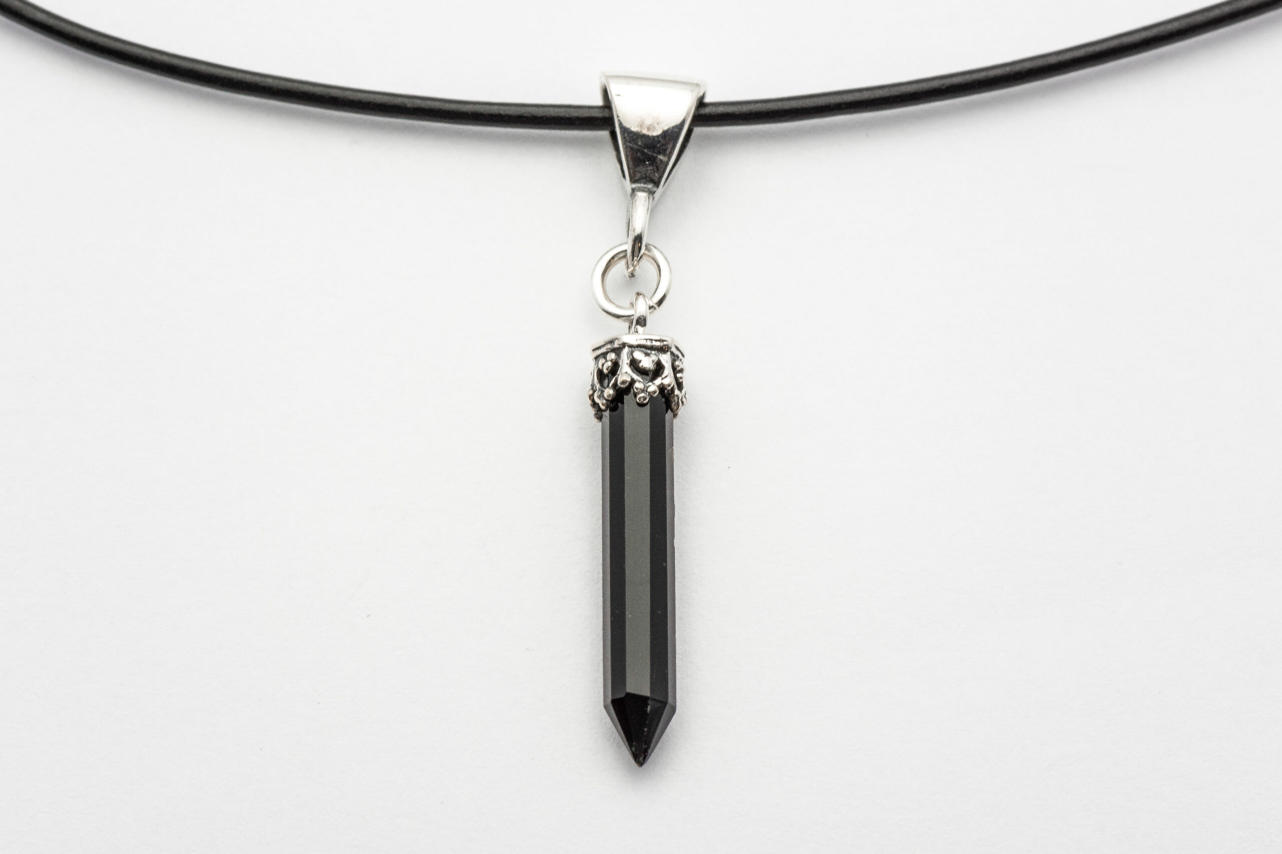 Black Onyx Point Pendant Necklace