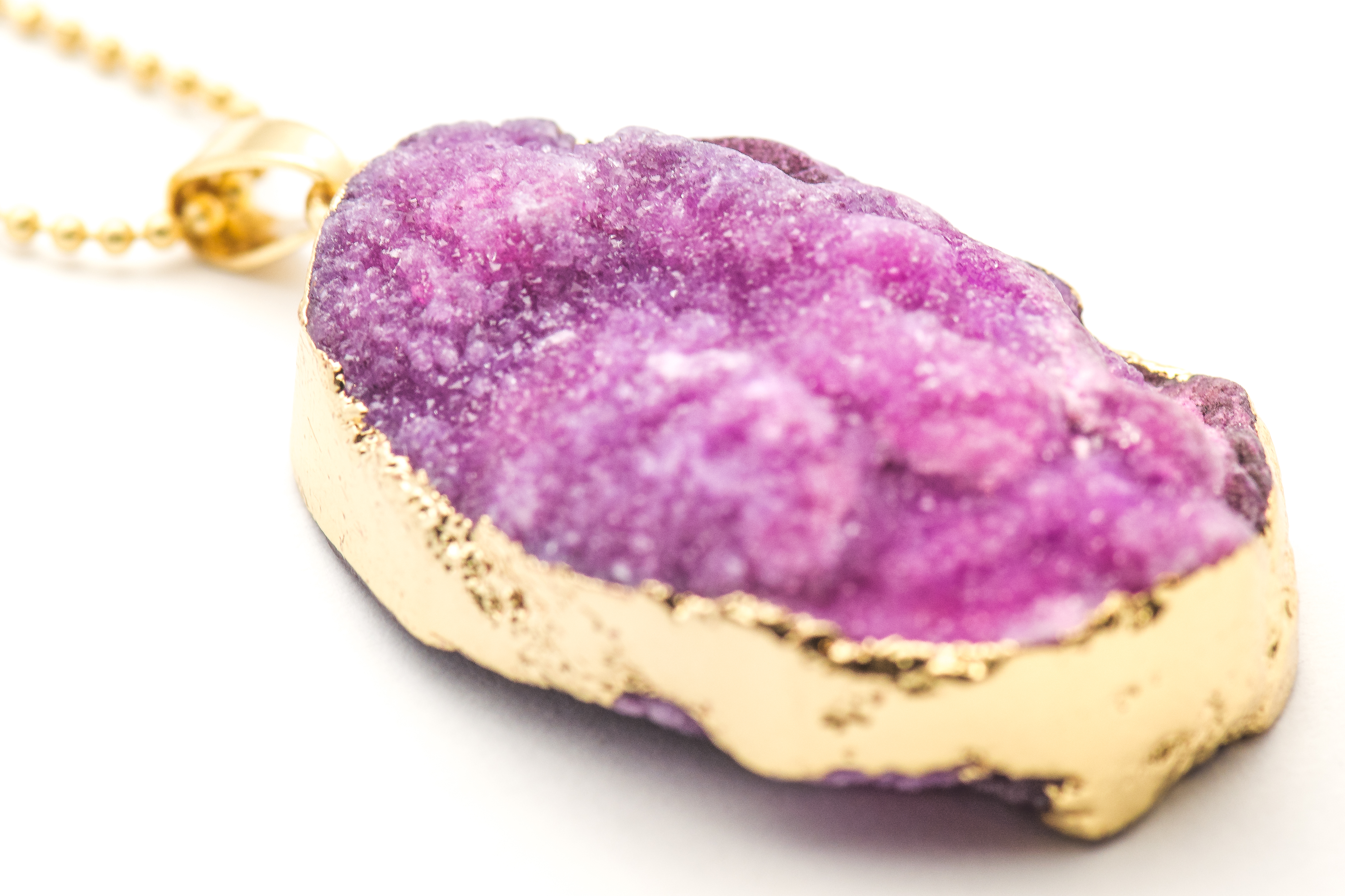 Seed Pearl Pyrite and Sparkle Druzy Necklace