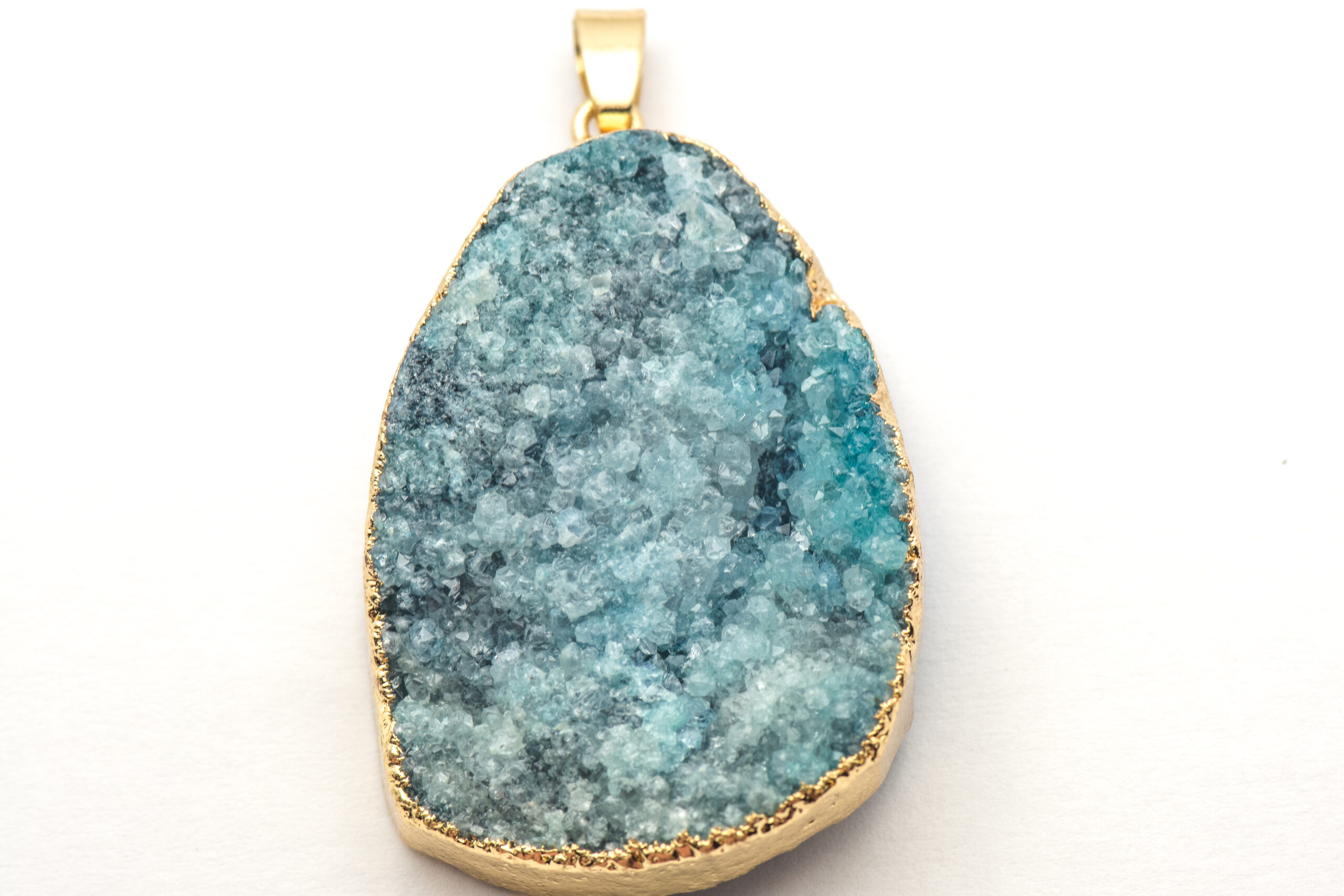 Stone Blue Druzy Pendant Necklace