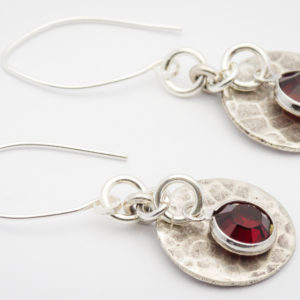 July Hammered Round Hill Tribe Silver Earrings