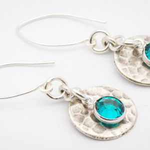 December Hammered Round Hill Tribe Silver Earrings