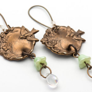 Morning Sparrow Natural Brass Earrings