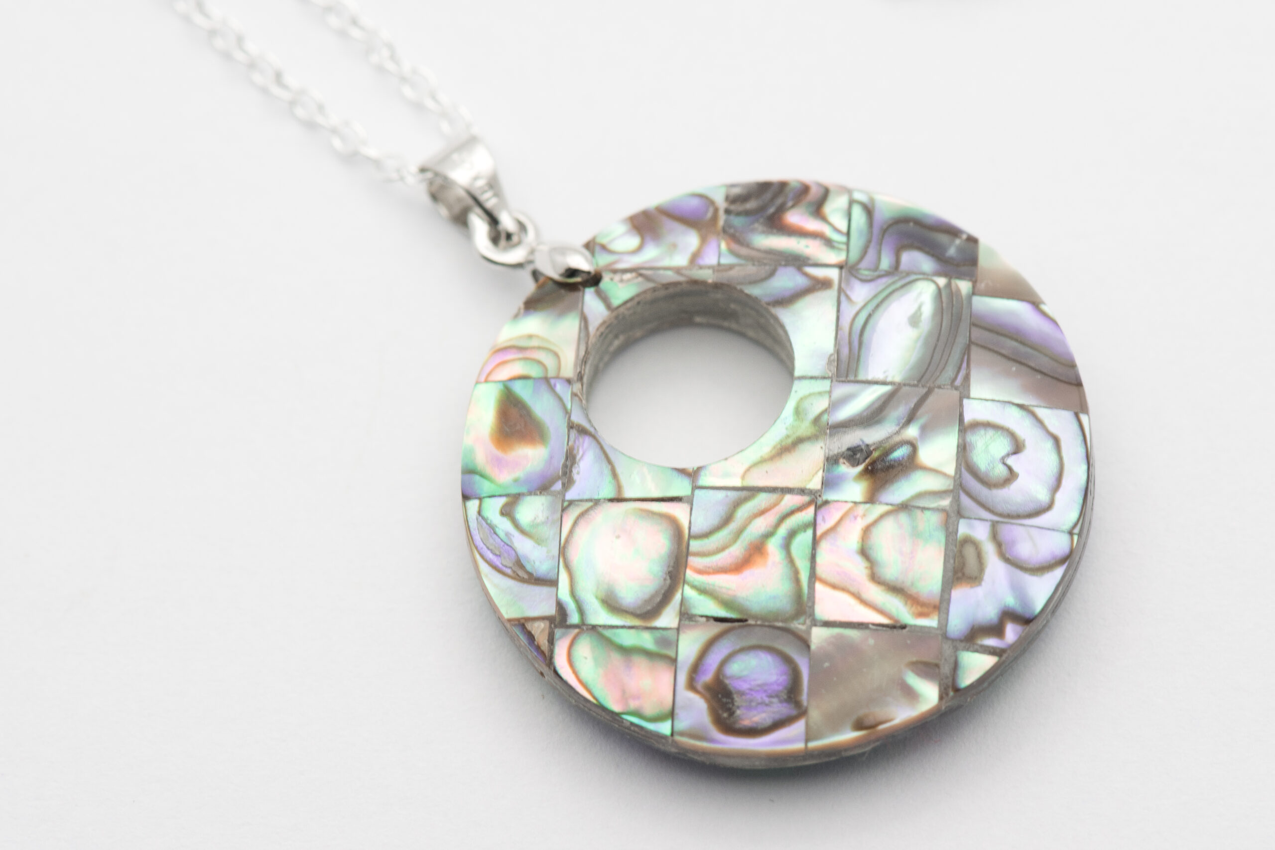 Abalone Shell Donut Pendant Necklace