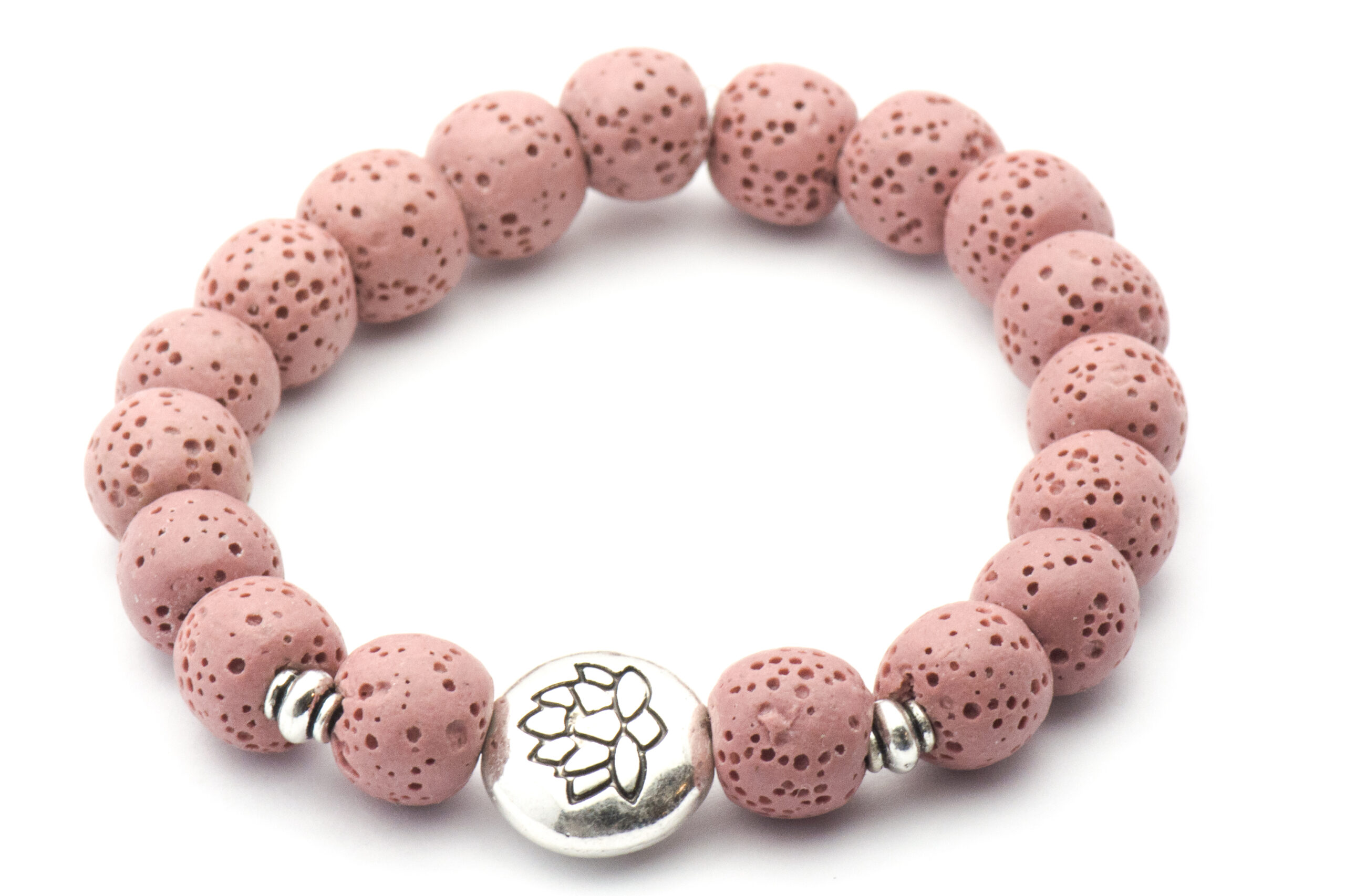 Basalt Diffuser Chakra Bracelet – Pink Mango