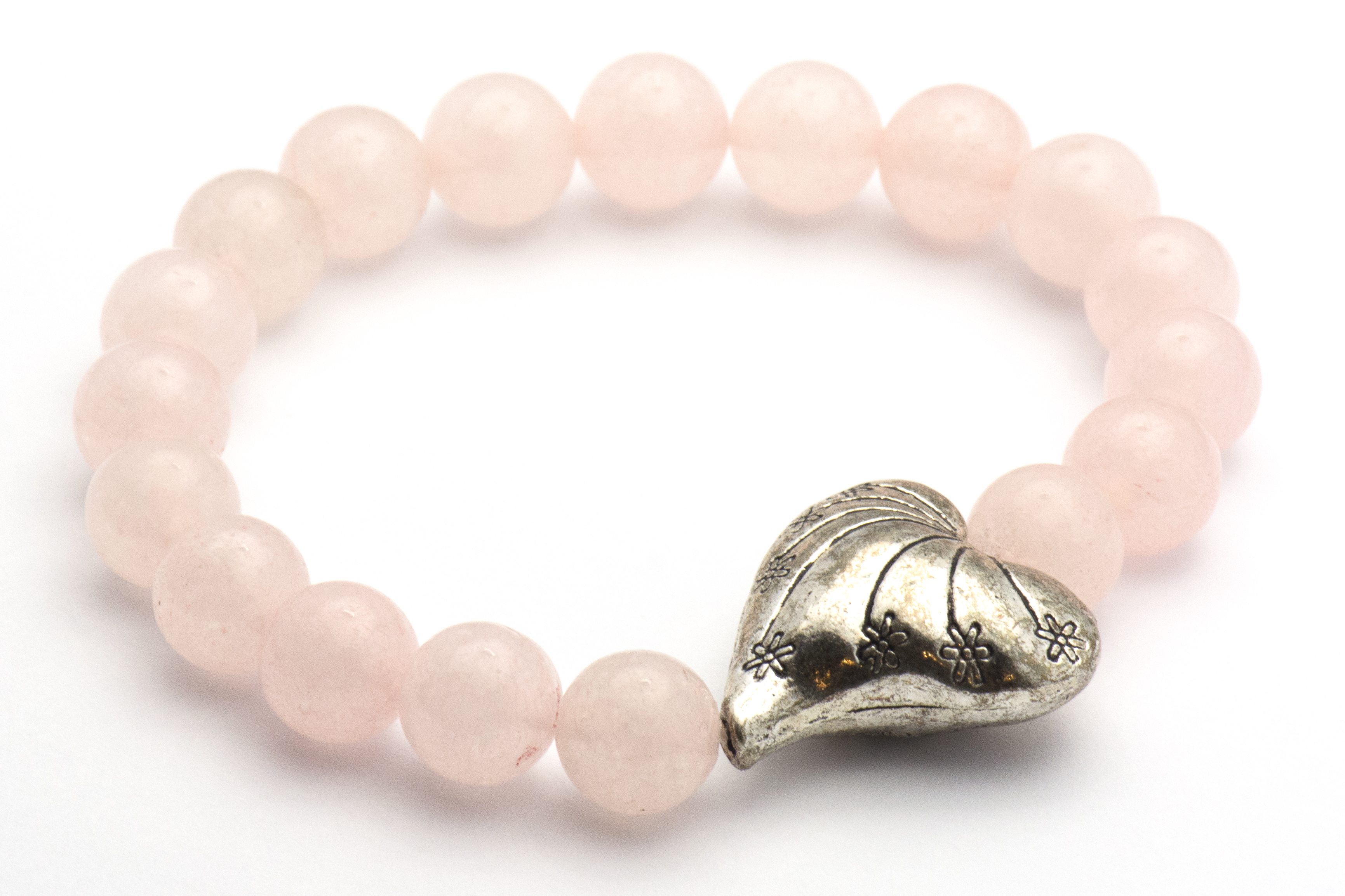 rose quartz stone bracelet
